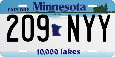 MN license plate 209NYY