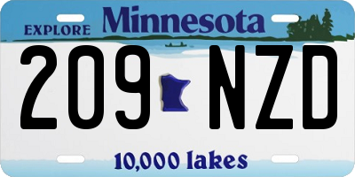 MN license plate 209NZD