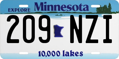 MN license plate 209NZI