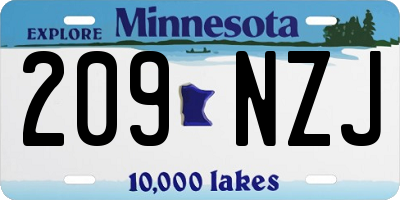 MN license plate 209NZJ