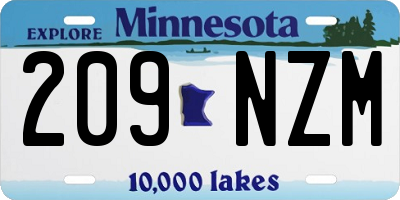 MN license plate 209NZM