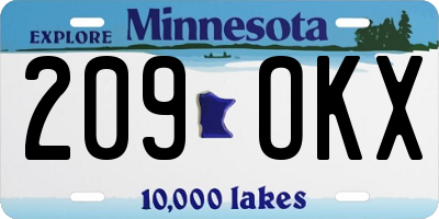 MN license plate 209OKX