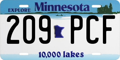 MN license plate 209PCF