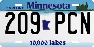 MN license plate 209PCN