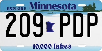 MN license plate 209PDP