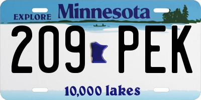 MN license plate 209PEK