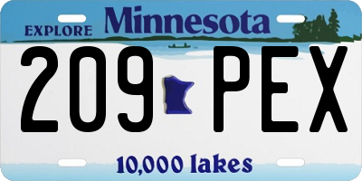 MN license plate 209PEX