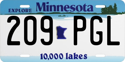 MN license plate 209PGL