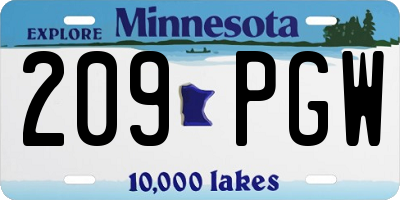 MN license plate 209PGW