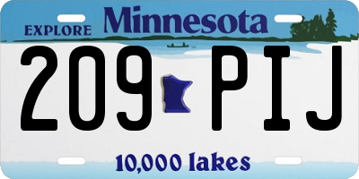 MN license plate 209PIJ