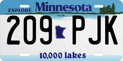 MN license plate 209PJK