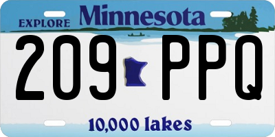 MN license plate 209PPQ