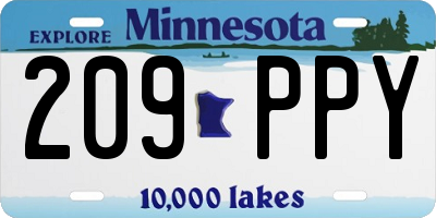 MN license plate 209PPY