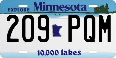 MN license plate 209PQM