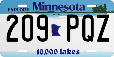 MN license plate 209PQZ