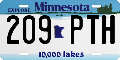 MN license plate 209PTH