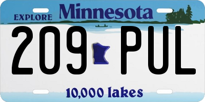 MN license plate 209PUL