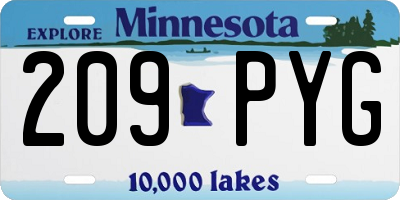 MN license plate 209PYG