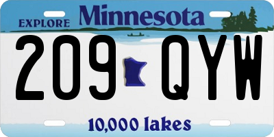 MN license plate 209QYW