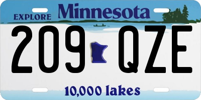 MN license plate 209QZE