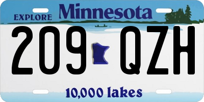MN license plate 209QZH