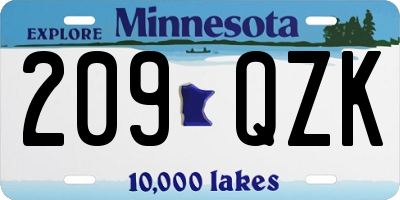 MN license plate 209QZK