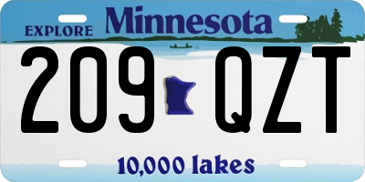 MN license plate 209QZT