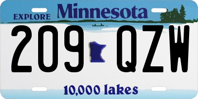 MN license plate 209QZW