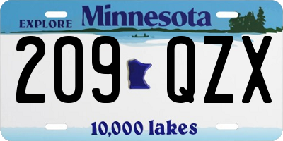 MN license plate 209QZX