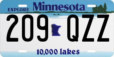 MN license plate 209QZZ