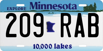 MN license plate 209RAB