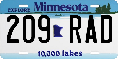 MN license plate 209RAD