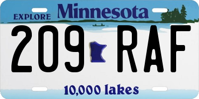 MN license plate 209RAF