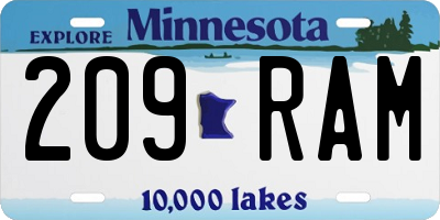 MN license plate 209RAM