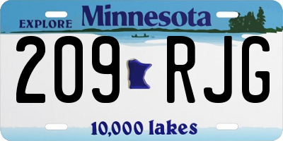 MN license plate 209RJG