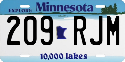 MN license plate 209RJM