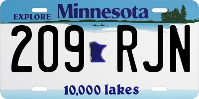 MN license plate 209RJN
