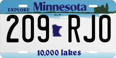 MN license plate 209RJO