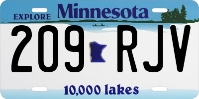 MN license plate 209RJV