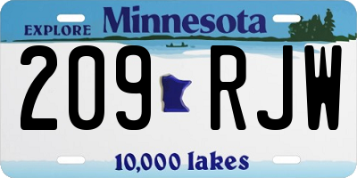 MN license plate 209RJW