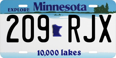 MN license plate 209RJX