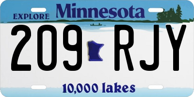 MN license plate 209RJY