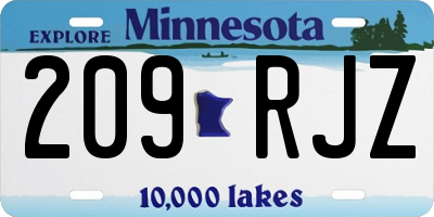 MN license plate 209RJZ