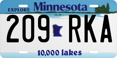 MN license plate 209RKA