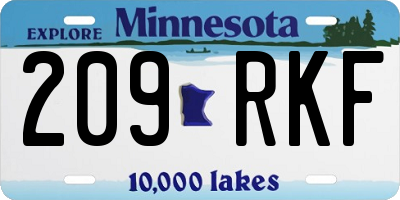 MN license plate 209RKF
