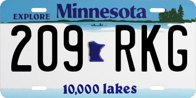 MN license plate 209RKG