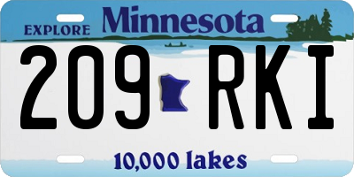 MN license plate 209RKI