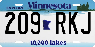 MN license plate 209RKJ