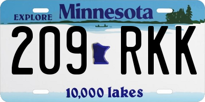 MN license plate 209RKK