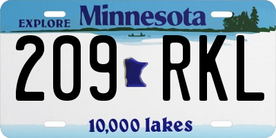 MN license plate 209RKL